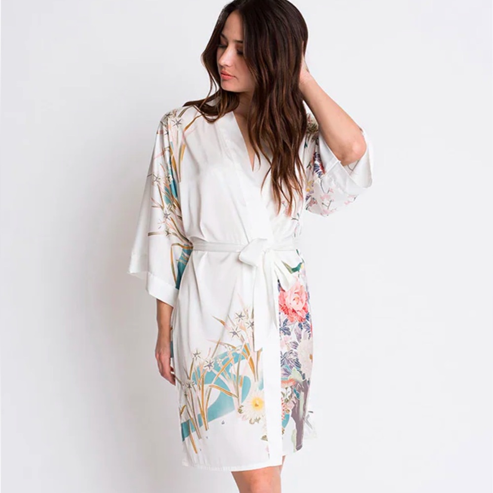 Kim + Ono Floral Short Kimono Robe